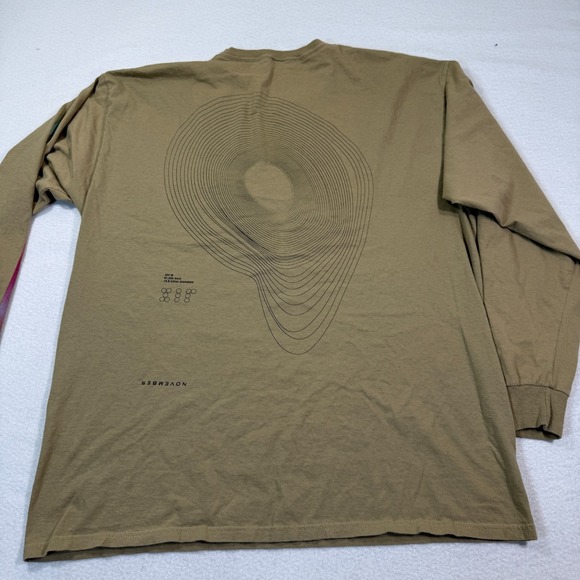 Top Dawg Shirt Men XL Tan Long Sleeve SiR November Graphic Arm Hip Hop TDE‎ - Picture 6 of 10
